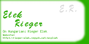 elek rieger business card